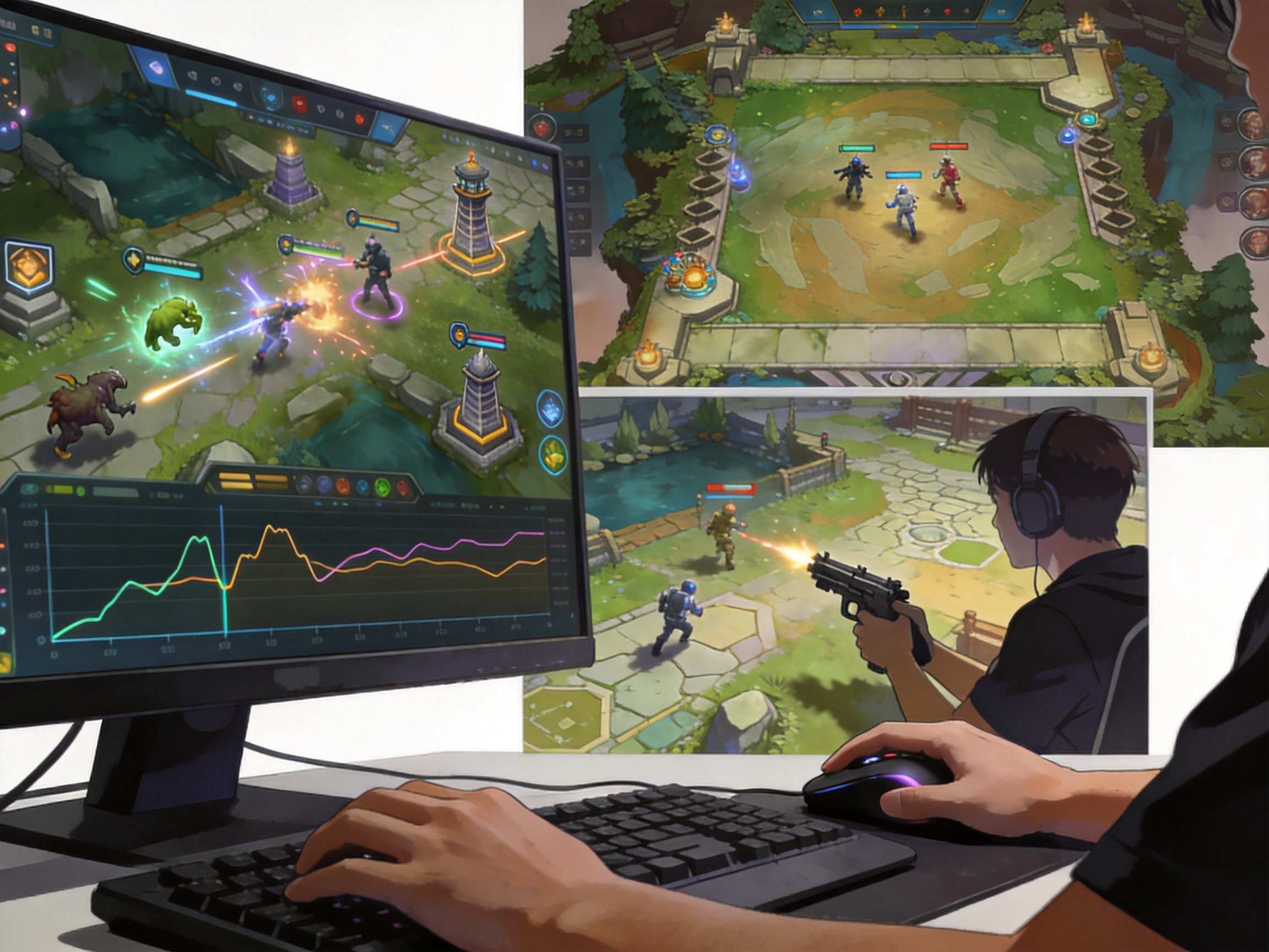 MOBA 类电竞项目对局界面与地图信息